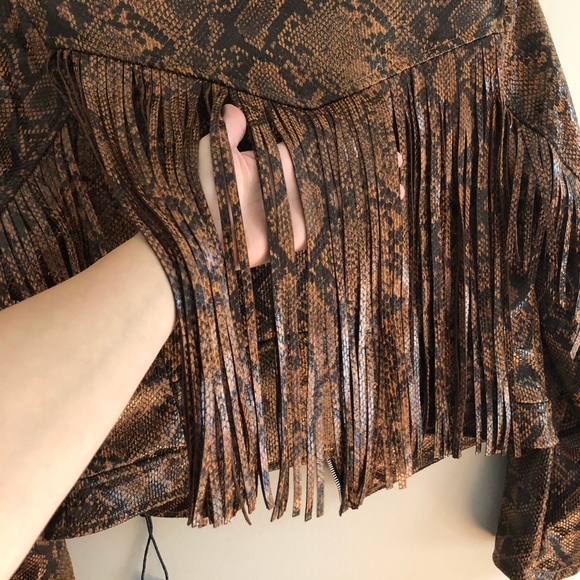 BLANK NYC animal print fringe moto jacket - Picture 14 of 15